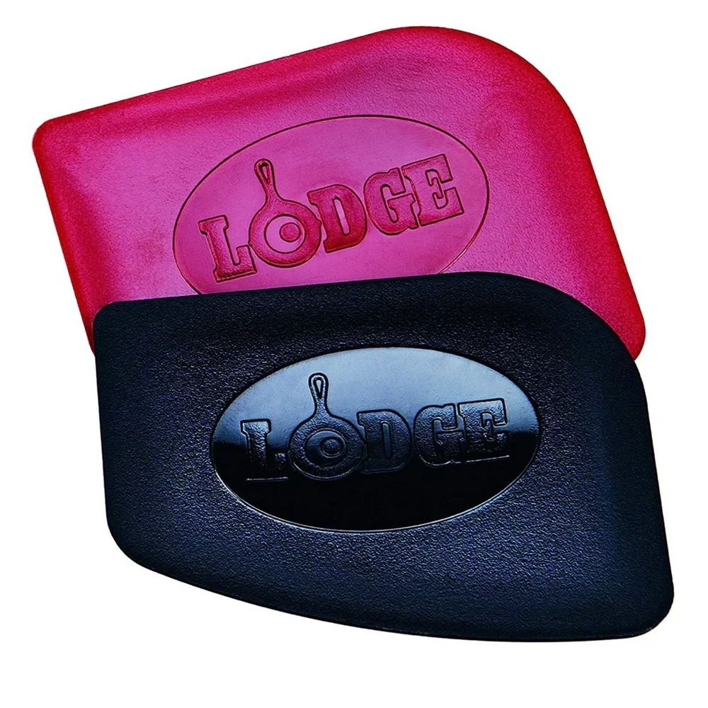 Lodge 2 Pack Durable Polycarbonate Black Red Pan Scrapers